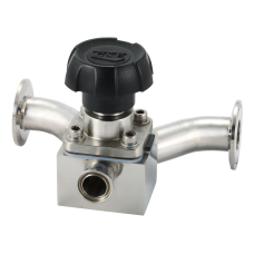DM2WC- 3A Diaphragm Valve Manual Type With SS304 Upper Body+  2-Way Clamp Ends+EPDM/PTFE  Seat